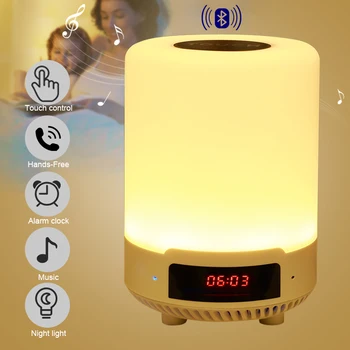 

Multi-functional Bluetooth Speaker USB Charging Colorful Bedside Night Light with Alarm Clock for Bedroom TSH Shop