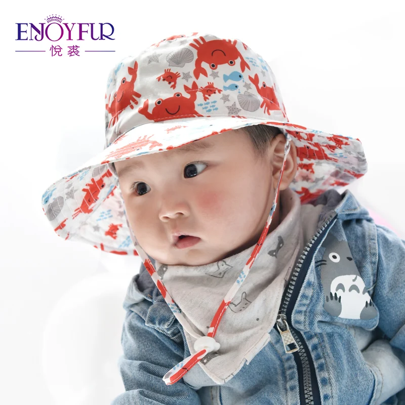 

ENJOYFUR Summer Sun Hats For Boys And Girls Pop Animal Pattern Kids Bucket Hats Sun Protection And Breathable Caps For Children