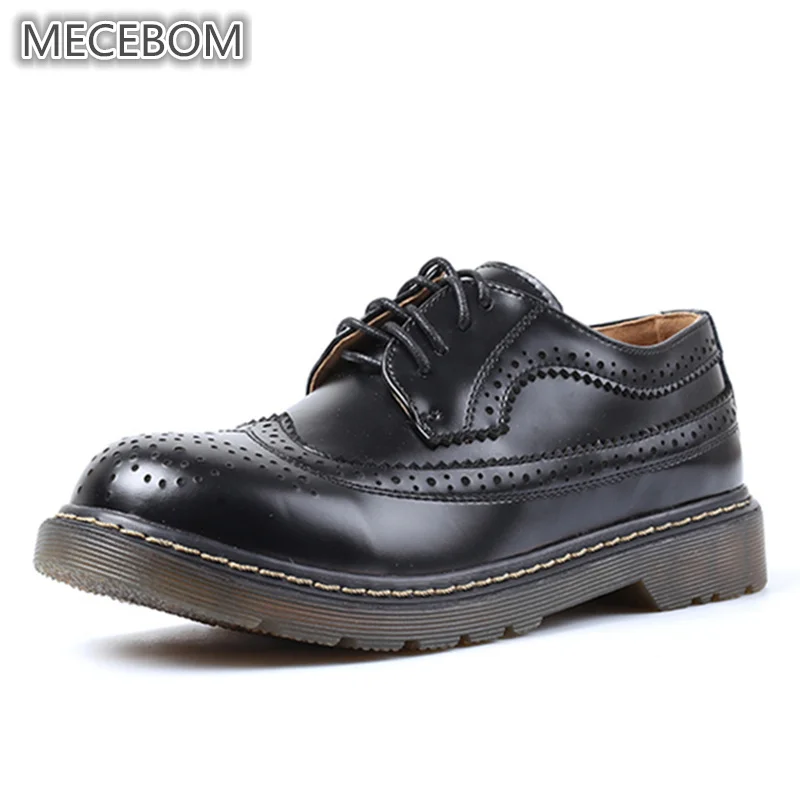 

Women brogue shoes fashion genuine leather shoes for ladies lace-up breathable flats oxford student shoes size 35-40 511w