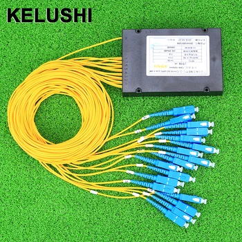

KELUSHI Optical Fiber Branching Device1 Points 16 Telecom PLC cassette Optical Splitter with SC Optical GPON Planar Waveguide