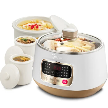 

LK1811 Microcomputer Control Slow cooker with 3 Ceramic Pot 1.6L 400W Reservation&Insulation Stew Pot Anti-Dry/ LCD display