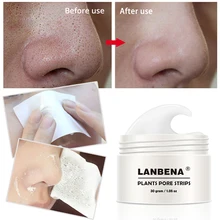 60pcs paper LANBENA Blackhead Remover Nose Mask Pore Strip Black Mask Peeling Anti Acne Treatment Black Deep Cleansing Skin Care