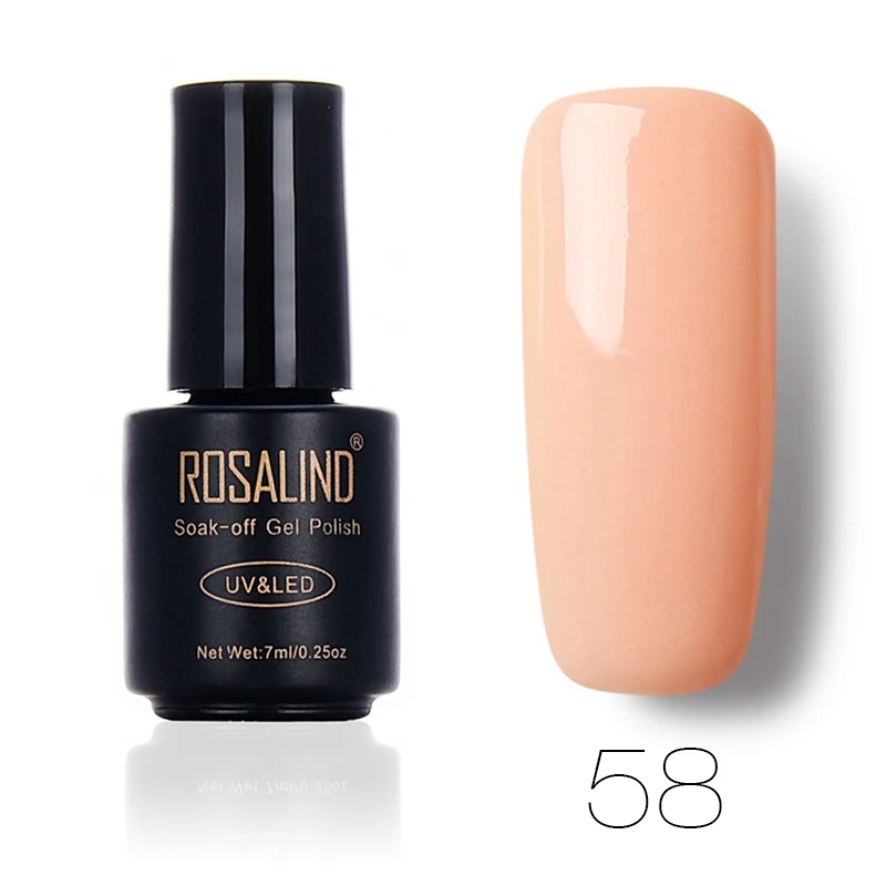 Гель-лак ROSALIND для наращивания ногтей, маникюрный лак для ногтей, 7 мл, 58 цветов, впитывающий УФ-Гибридный Гель-лак - Цвет: 58