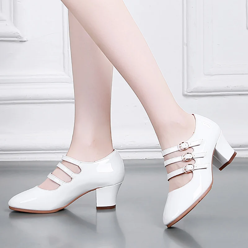 BD201 Черный Белый каблук 5 см Открытый Крытый квадратный танцевальная обувь матросские Бальные Танцевальные Туфли стандартные женские