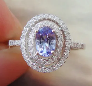 

Natural tanzanite ring Free shipping 925 sterling silver 0.5CT gemstone Fine jewelry For women #X972218