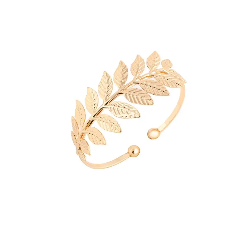 Oly2u New Fashion Open Leaf Bracelet Bangles for Women Wedding Jewelry Gift-G062 - Окраска металла: Золотой цвет