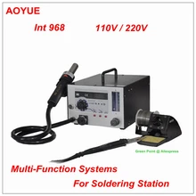 AOYUE 968 ОУР безопасное оборудование SMD паяльная станция i968 пистолет горячего воздуха BGA паяльная 110 V/220 V i968 3 in1 soldere паяльная станция