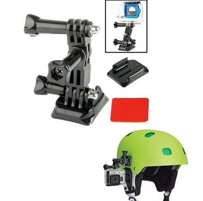 

2018 Helmet Side Mount Kits 3 Way Adjustable Pivot Arms +Flat Base+Curved Mount + 3M Adhesive for Gopro Hero 4 3+ 3 2 for SJCAM