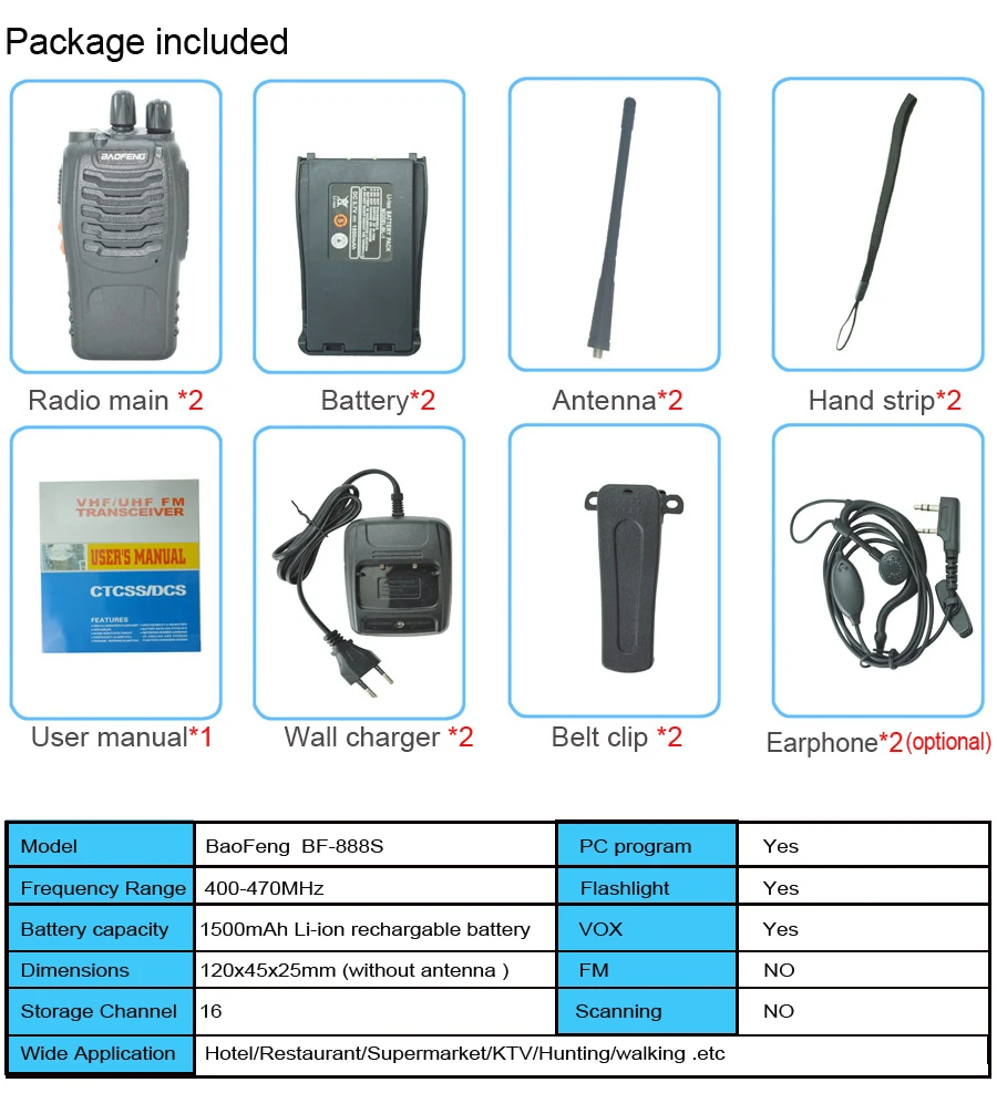 2 шт./компл. baofeng BF-888S рация портативное радио BF888s 5 Вт 16CH UHF 400-470 МГц BF 888 S коммуникатор передатчик трансивер