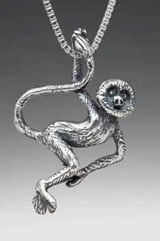 

Monkey Necklace Spider Monkey Rainforest Jewelry Silver Monkey Animal Charm Animal Jewelry