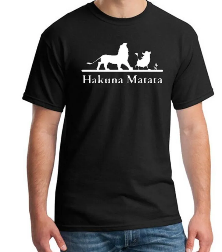 HAKUNA MATATA Футболка с принтом крутая для мужчин и женщин О-образный вырез короткий