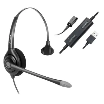 

Volume Control and Mute Switch headset Noise Cancelling Headset Headphone with Mic Mircrophone,USB Plug for Laptop, computer,etc