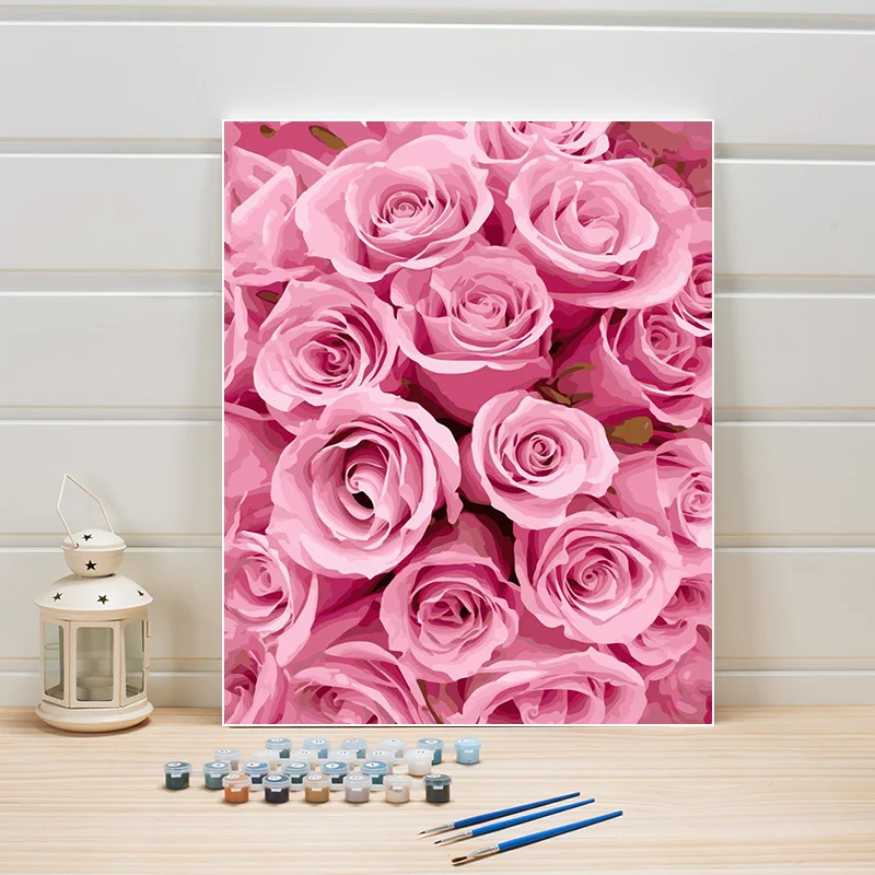

Paint By Numbers For Adults, Painting By Number Roses On Canvas, Acrylic Drawing Art,Wall Picture For Home Decor,Color By Number