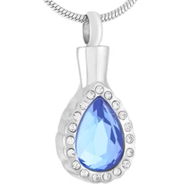 IJD9440 мульти-цветные кристаллы Teardrop Keepsake ожерелье для праха-памятная урна ювелирные изделия кулон для зола после кремации+ заполняющие наборы