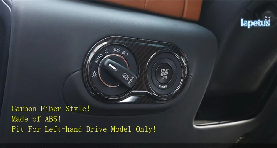 Lapetus передние фары украшение для переключателя фар рамка Крышка Накладка для Maserati Levante- ABS углеродного волокна вид