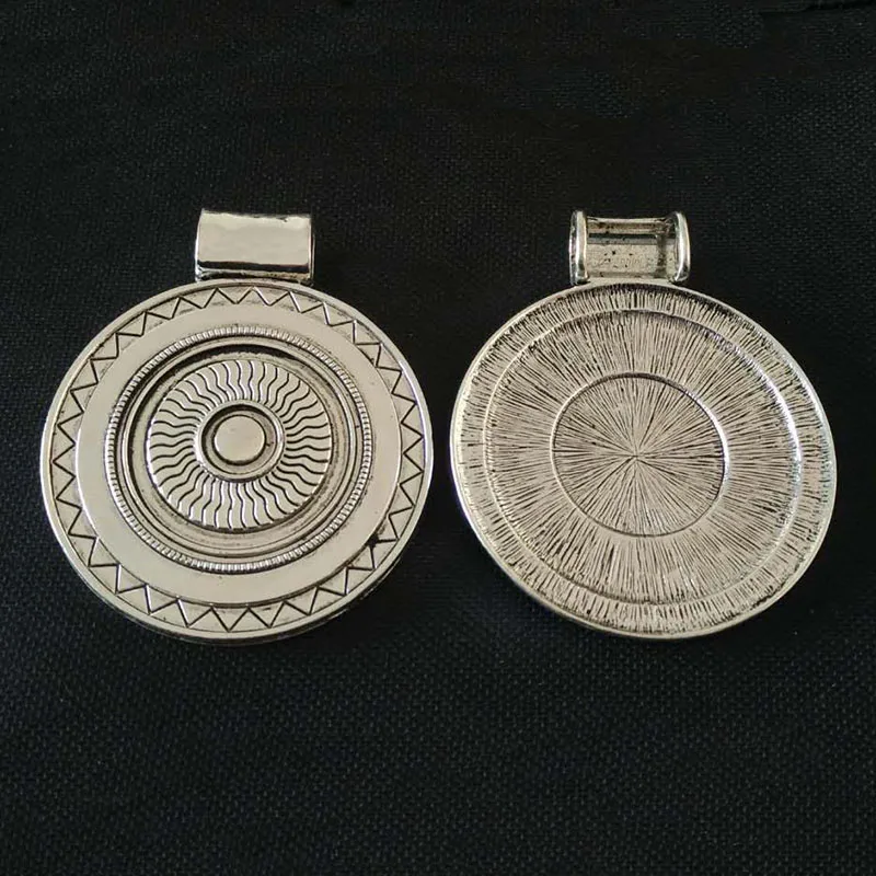 ZXZ 2 шт антикварные серебряные большие богемные круглые подвески в богемном стиле для изготовления ювелирных изделий