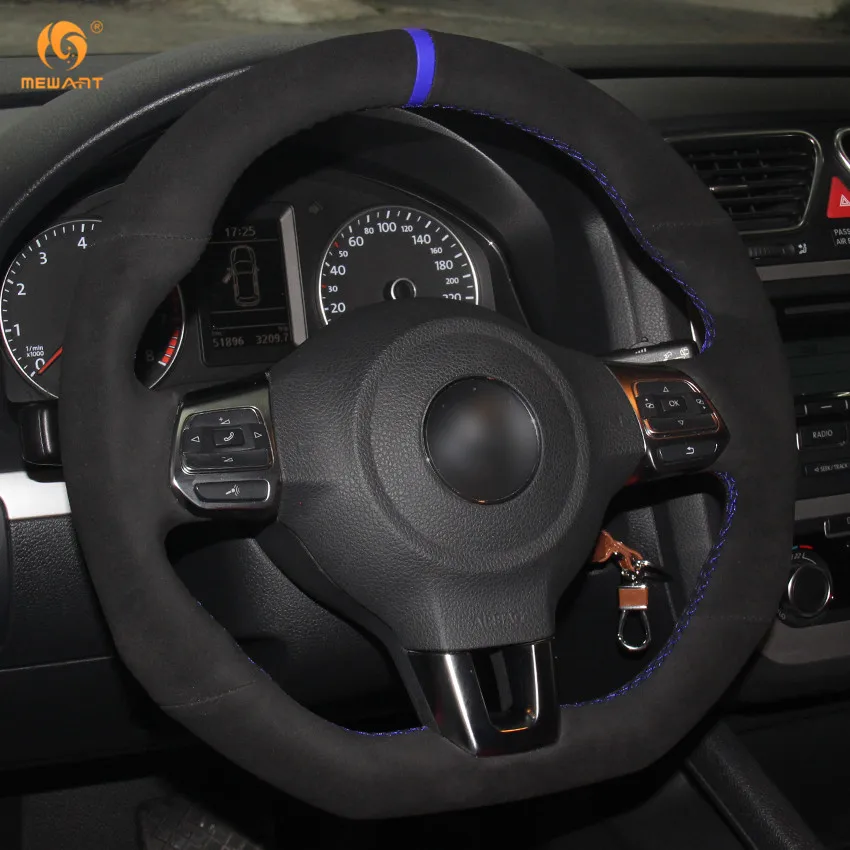 Чехол рулевого колеса автомобиля MEWANT для Volkswagen Golf 6 GTI MK6 VW Polo Scirocco R Passat CC Line 2010|car