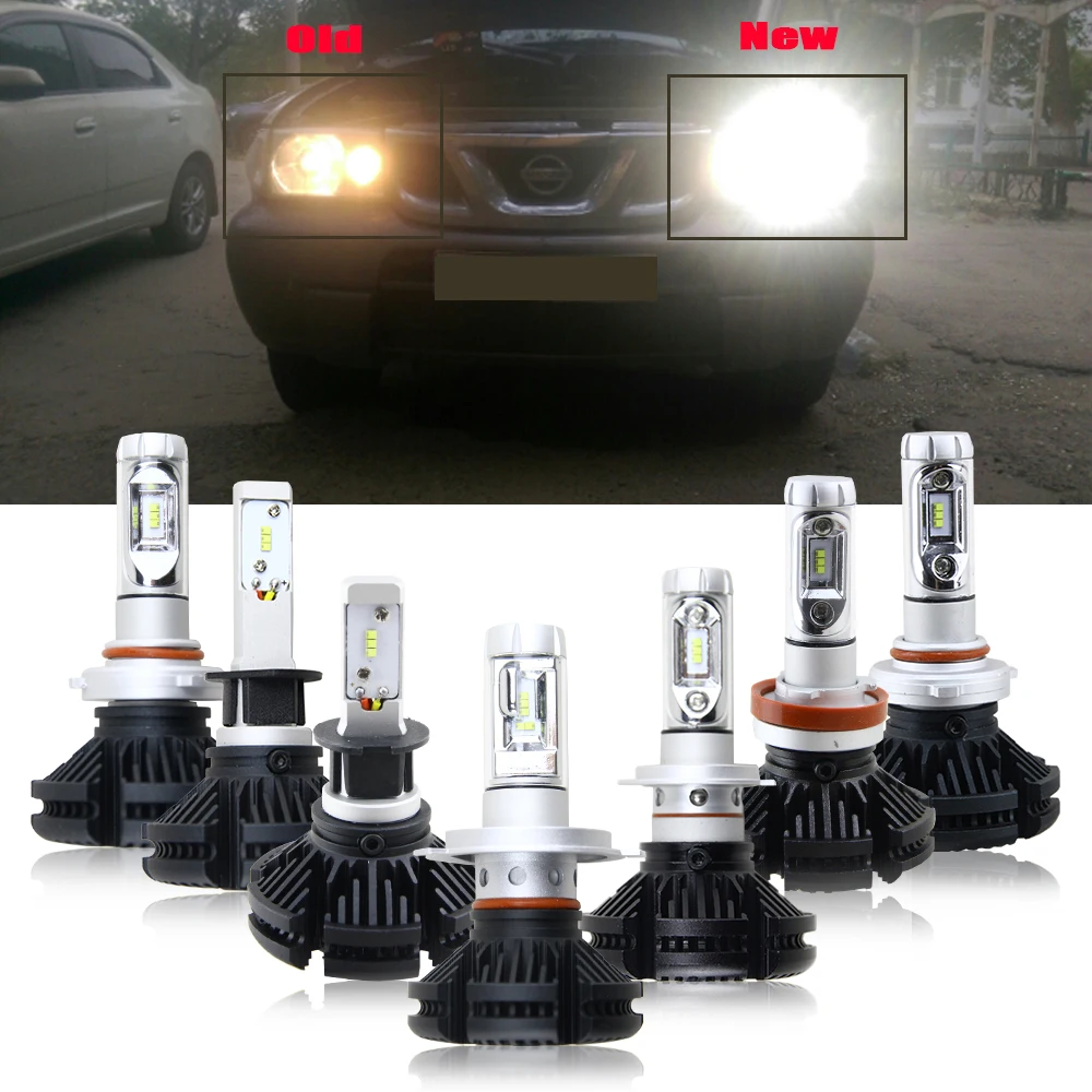 H7 авто фары светодиодный наборы автомобиля X3 лампы H4/H11/9005/9006/H3 12V/24V 50W 6000lm белый