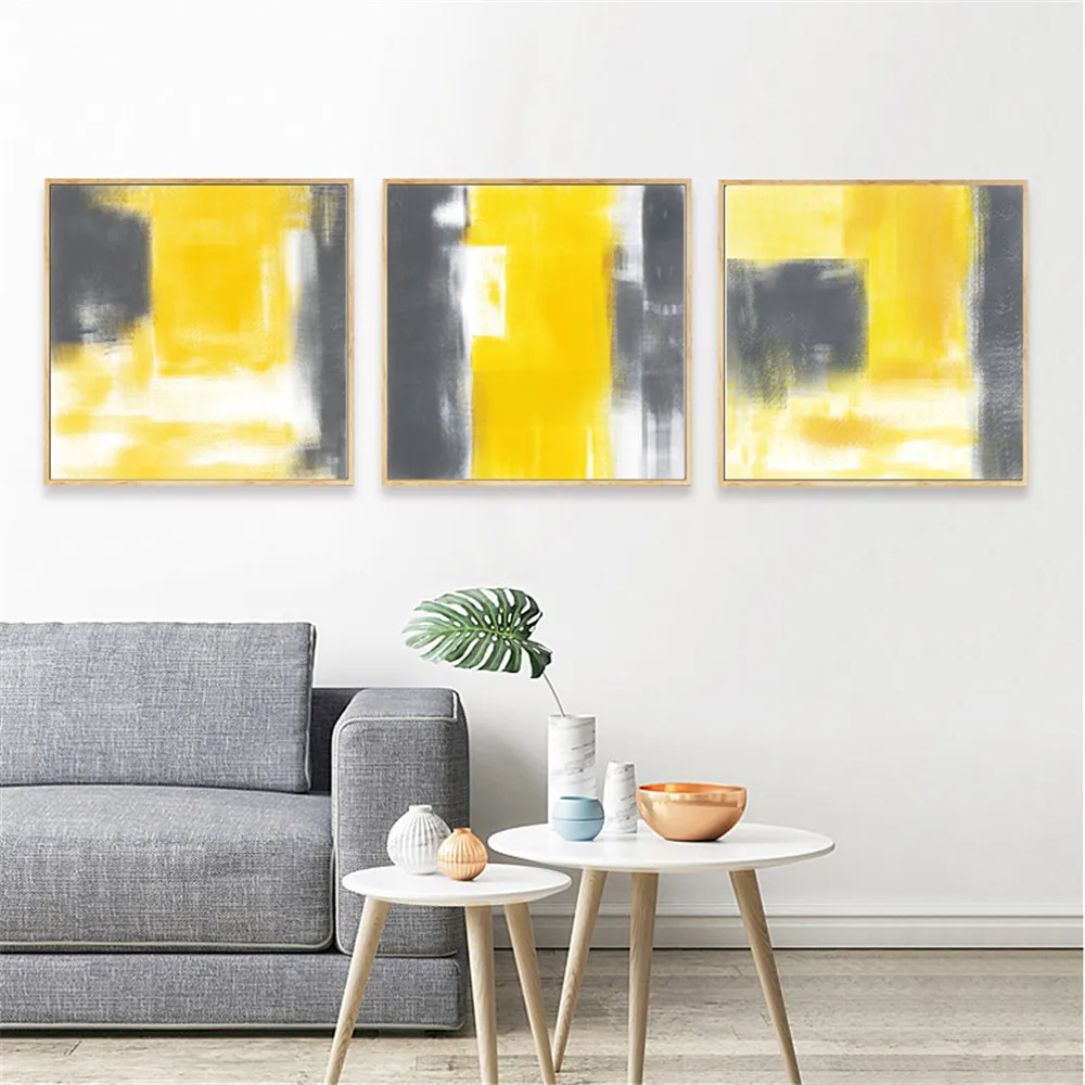 Canvas Painting Modern Minimalist Yellow Posters and Prints Wall Pictures for Living Room Baby