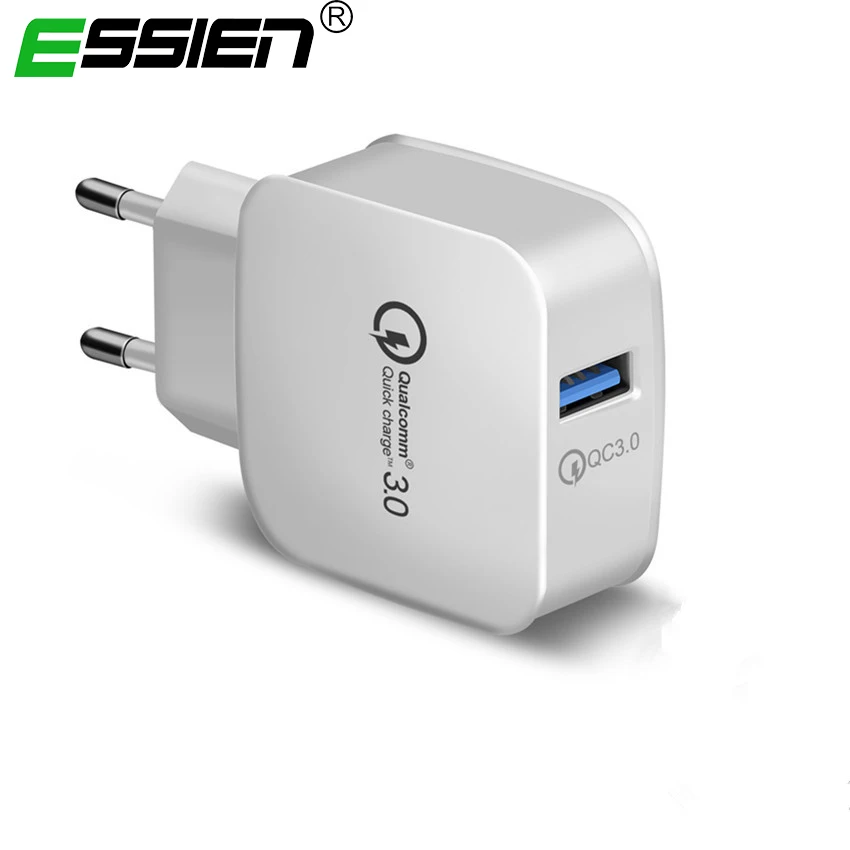 

Essien Quick Charge 3.0 USB EU Plug Charger Wall Travel 2.4A Fast Charger Adapter for Samsung Xiaomi Huawei Mobile Phone charger