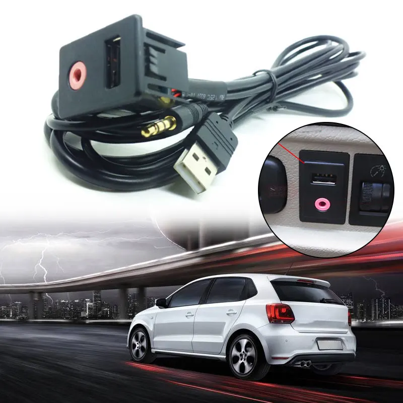Vehemo черный 3,5 мм автомобильный аудио кабель USB интерфейс панель Замена Высокое качество крышка