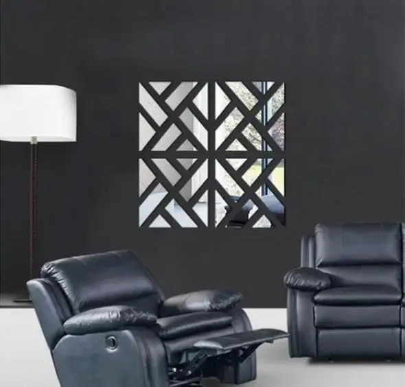 5x28 см x 10 шт., современный длинный прямоугольник, 3D акриловая настенная Зеркальная Наклейка, украшение для дома, наклейка на стену MS361287