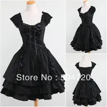 V-1058 Schwarz Klassische Halloween kostüme Süße Schule Lolita Kleid/viktorianischen kleid Cocktailkleid US6-26 XS-6XL