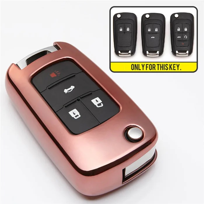 KUKAKEY TPU чехол для автомобильного ключа брелок чехол для Chevrolet Cruze Aveo Captiva Epica Sail Lacetti аксессуары для стайлинга автомобилей - Название цвета: Pink