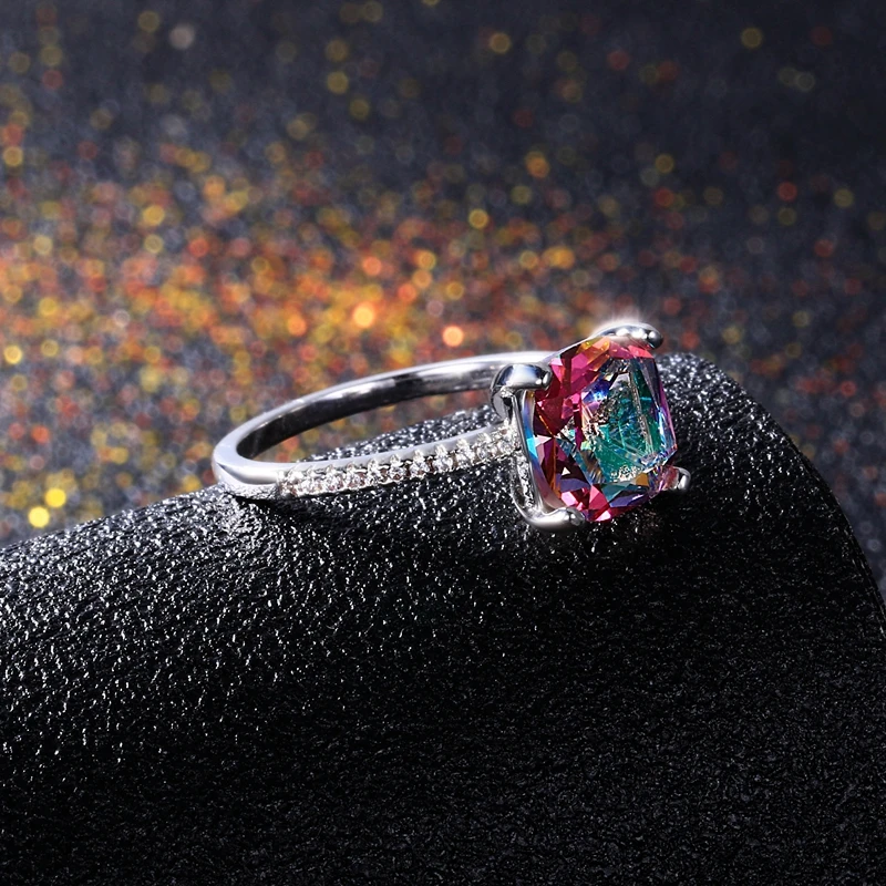 Горячая Распродажа серебряные ювелирные кольца 925 для женщин фаска квадратная 8*8 мм аметист кольцо юбилей ювелирные изделия подарок на день Святого Валентина