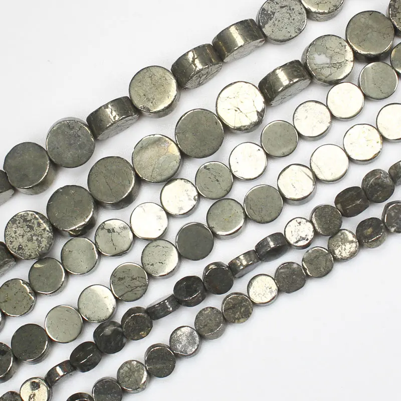 

Free shipping ,Natural Pyrite,6-10mm Coin shape beads 15inch , For DIY Necklace Bracelat Jewelry Making