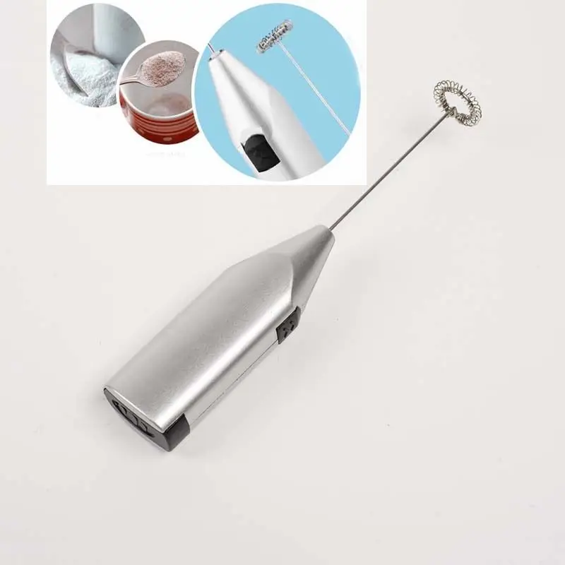 1Pcs Mini Electric Egg Beater Handle Coffee Milk Whisk Stirrer Kitchen