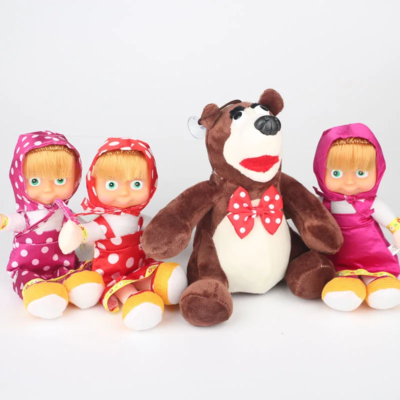 

Russian Anime Girl and the Bear Plush Toys Cute Girl Bear Plush Toy Dolls Soft Stuffed Toys for Kids Girls Children Gifts