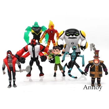 

Ben 10 Ben Tennyson Four arms Grey Matter Kineceleran Diamondhead Heatblast PVC Action Figures Kids Toys Gifts 9pcs/set