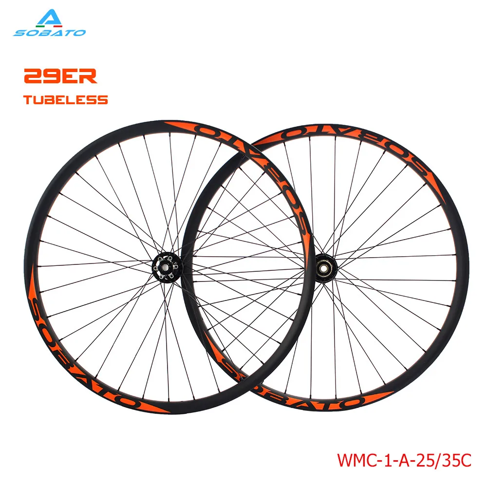 SOBATO New arrival MTB wheelset 29er 35mm Hookless 29er carbon mtb wheels Tubeless 28H 29