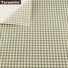 Светло-зеленый проверяет хлопок лен Ткань Материал ткань для сумки Подушка Шторы Подушка скатерть teramila ткани