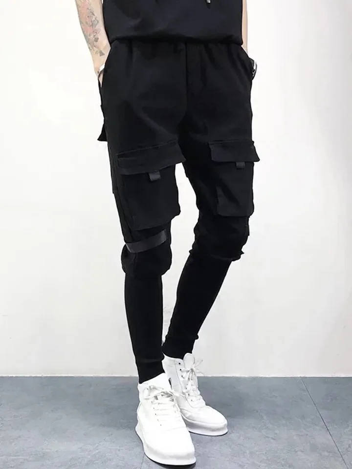 men skinny black pants
