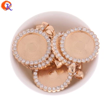

Cordial Design 30Pcs/Lot 25MM Golden Rhinestone Pendant Alloy Chunky Necklace Image Holder Jewelry Findings Trays For Young Girl
