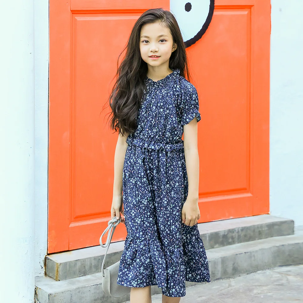6 16Yr Girls Dresses Floral Printing Cute Dress for Casul Party Holiday