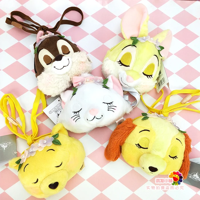 

Kawaii Cartoon Marie Cat Chip Dale Chipmunk Stitch Plush Shoulder Bags Stuffed Dolls Cute Handbag Zero Wallet for Girls Gifts