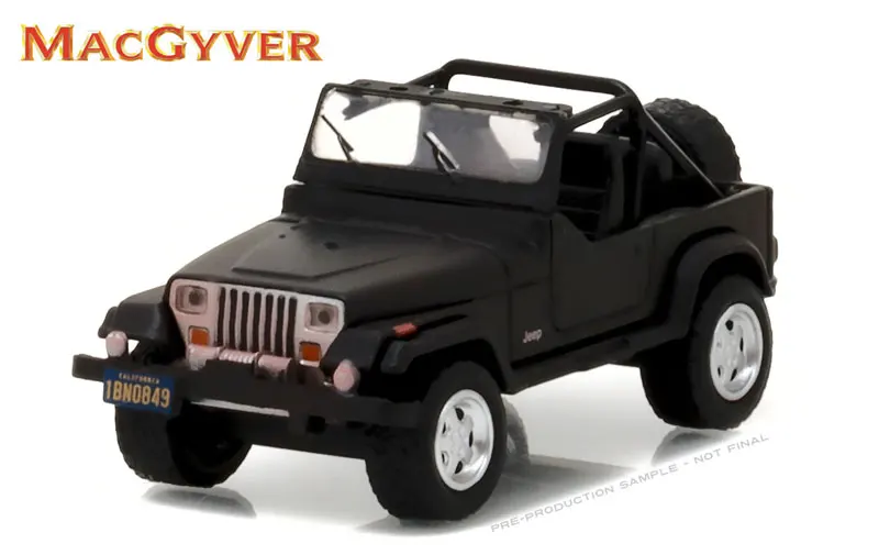 GL 1: 64 1987 Jeep Wrangler YJ-MacGyver модель автомобиля литья под давлением металлические игрушки подарок на день рождения для детей мальчика