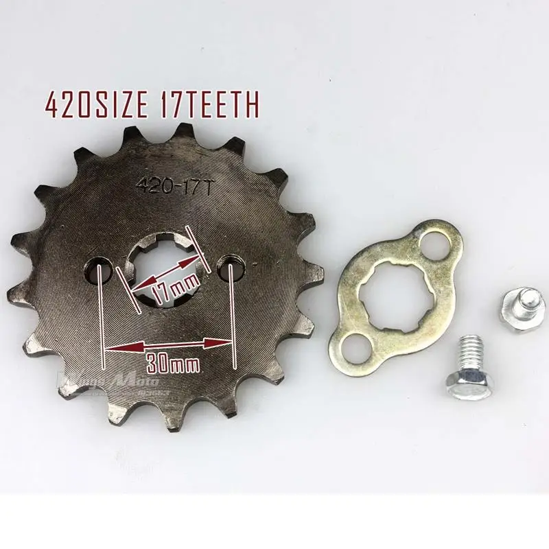 Front Sprocket 420 17T 20mm 420 Size 17 Teeth Sprocket for Motorcycle