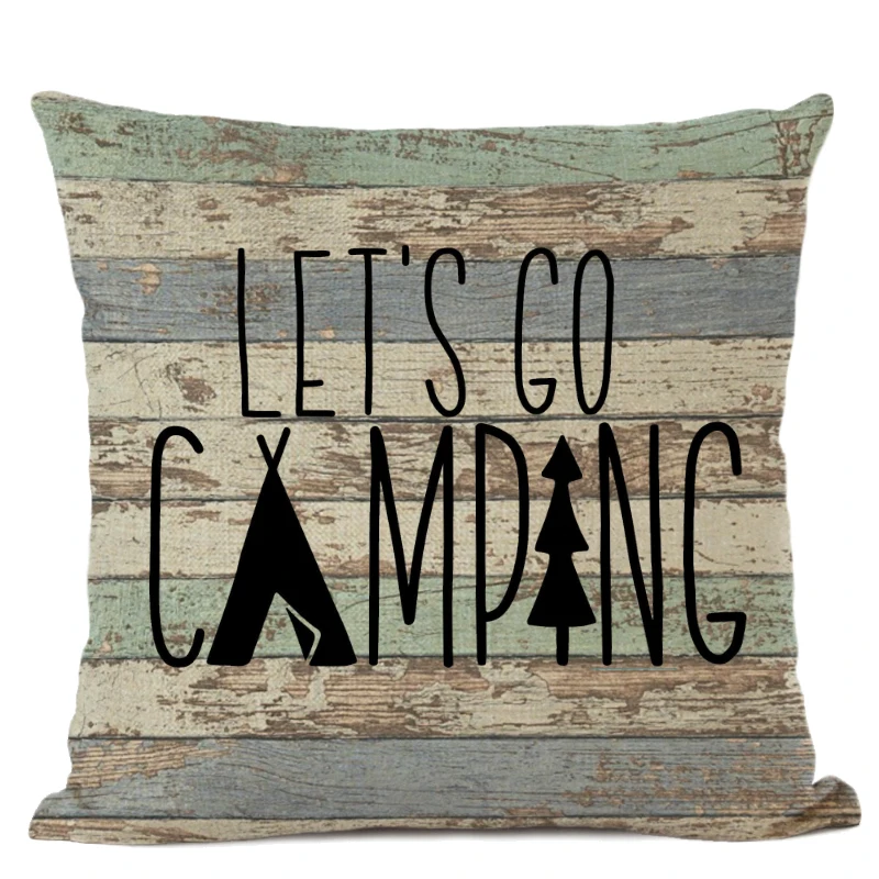 Happy Camper Cushion Cover Camping Days Decorative Pillows for Home Garden Pillow Cover Linen Gifts Cojines Decorativos Para Sof Happy Camper Cushion Cover Camping Days Decorative Pillows for Home Garden Pillow Cover Linen Gifts Cojines Decorativos Para Sof