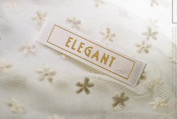 

100pcs/lot Spot supplies High quality satin material ELEGANT woven label Garment accessories