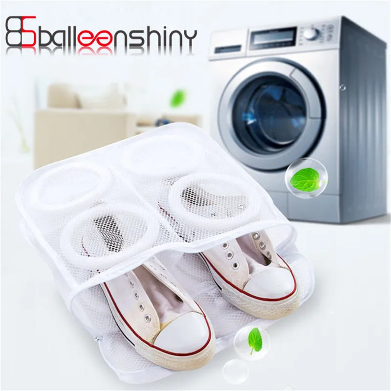Balleenshiny المنزلية شبكة طوي كيس الغسيل كيس الأحذية الرياضية حذاء آلة التنظيف الجاف أدوات المنظم حامل التخزين