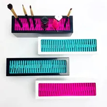 Silicone Makeup Brush Holder Profesional Stand Make Up Brushes Eyeshadow Stamp Powder Brush Cosmetic Drying Rack Shelf Tool new acrylic board makeup brushes holder organizer drying rack shelf cosmetic tool multifunction brushes storage stand display