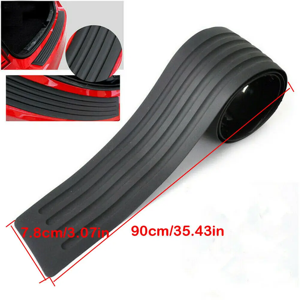 1x Car Rear Bumper Cover Sticker Strip Protector Trunk Sill Scuff Plate Guard Automobiles Exterior Parts Styling Mouldings