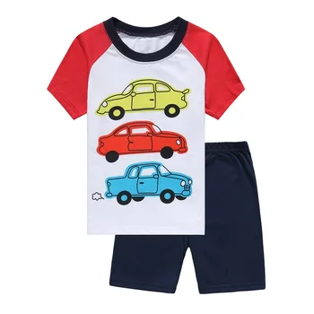 

Cars Print Baby Pajamas Clothes Suit Summer Boys T-Shirts Shorts Pants 100% Cotton Toddler Clothing At Home PJ'S 2 3 4 5 6 7Year