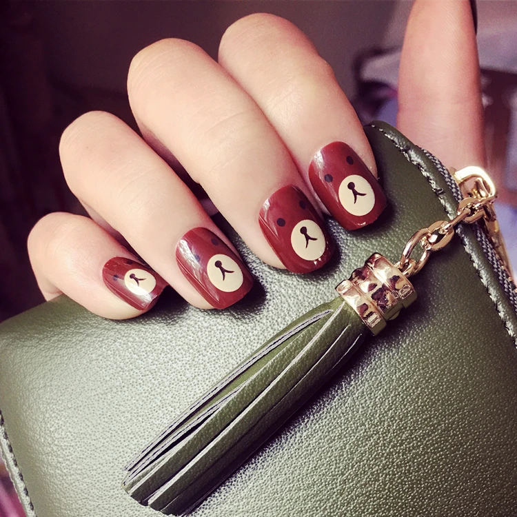 Super Cute Brown Bear Pattern Fake Nails Japanese Pure | super cute brown bear pattern fake nails japanese pure Super Cute Brown Bear Pattern Fake Nails Japanese Pure | super cute brown bear pattern fake nails japanese pure