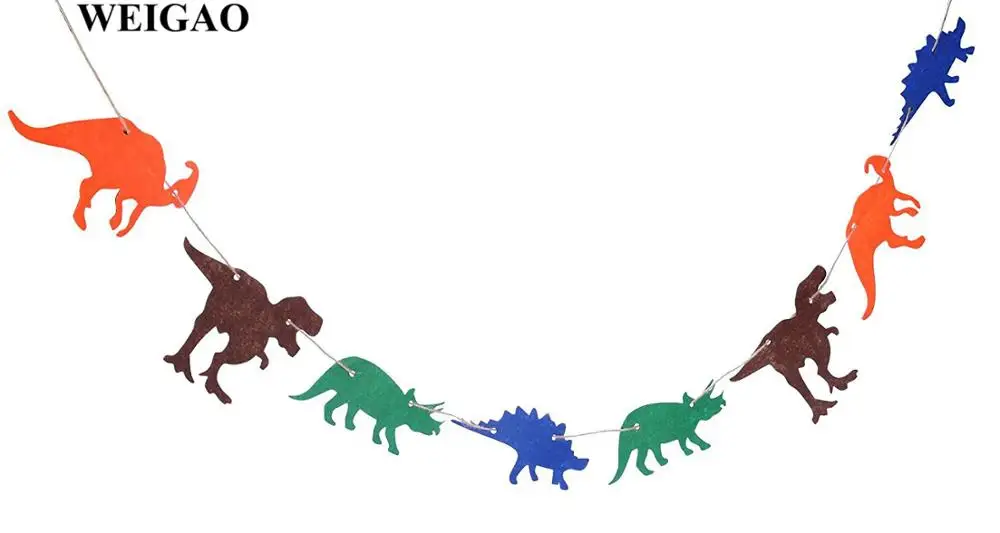 Вечерние гирлянды в джунглях на тему сафари в зоопарке, Лев, обезьяна, динозавр, гирлянда из ткани декор для детского дня рождения, бумажный баннер - Цвет: Style 2