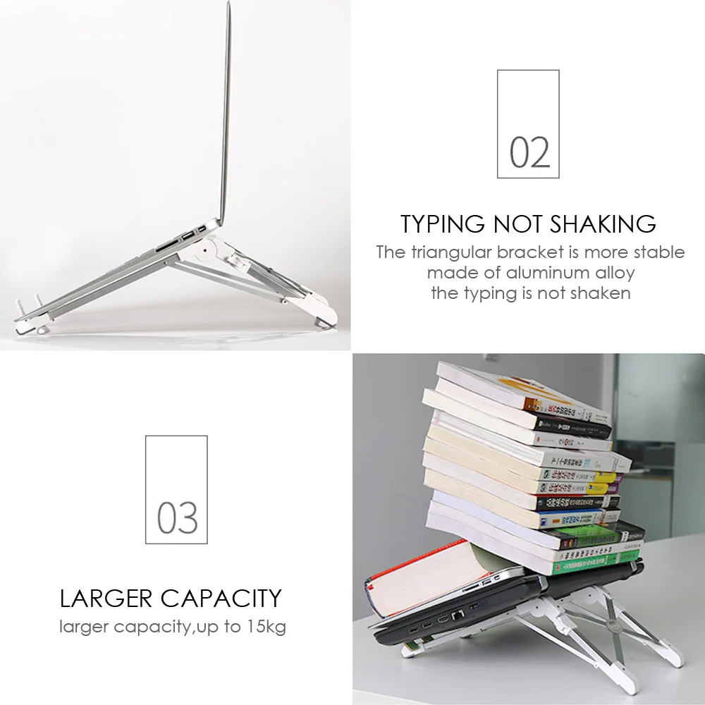  Foldable Laptop Stand Aluminum Alloy Desktop Adjustable Notebook Holder Desk Table Laptop Stand For